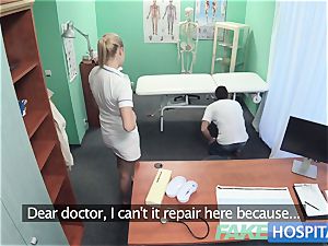 faux clinic Hired handyman blows a load all over nurses backside