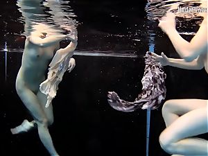 two nymphs swim and get nude marvelous