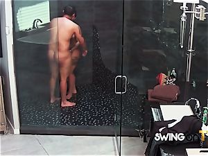 chubby duo engage in super-hot bang-out in the bathroom before partying
