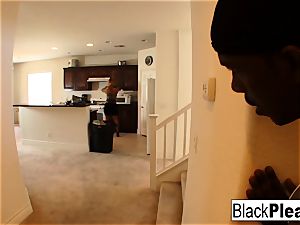 sensational big black cock delivery for platinum-blonde Mellanie Monroe